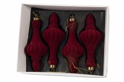 Velour Julekule 19cm 4pk ikke relevant - Alot