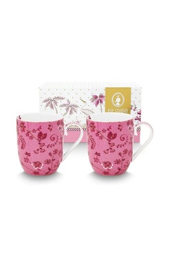 Krus Set/2 Jolie Flowers 145ml Rosa - Pip Studio